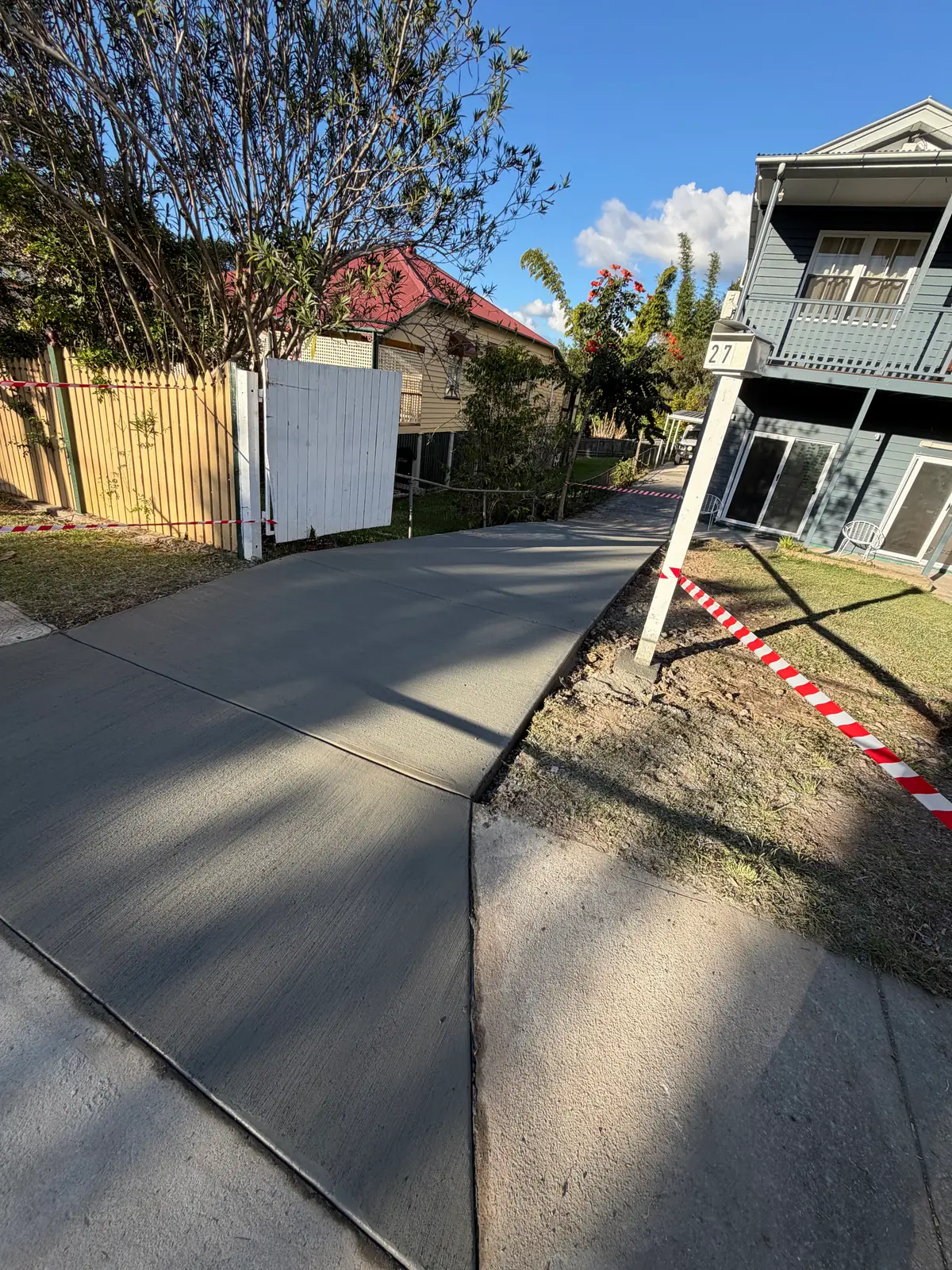 Front path poured from the gate to the house