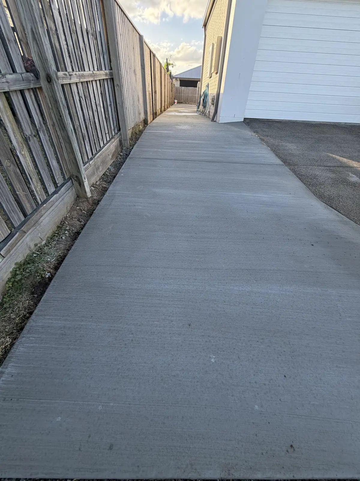 Side path finished along a timber fence